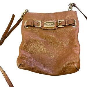Michael Kors Brown Crossbody Bag with Gold Accents